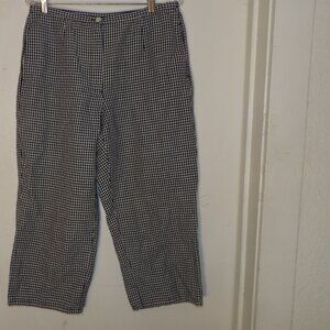 Liz Claiborn Gingham Linen Blend Capri Pants Sz 12